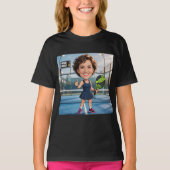 Personalized Paddle/Pickleball Caricature T-Shirt (Vorderseite)