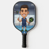 Personalized Paddle/Pickleball Player Caricature Pickleball Schläger (Rückseite)