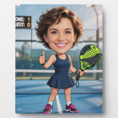 Personalized Paddle/Pickleball Star Caricature Art Fotoplatte (Vorderseite)