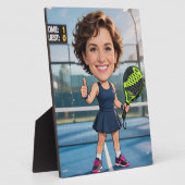 Personalized Paddle/Pickleball Star Caricature Art Fotoplatte (Seite)