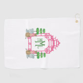 Personalized Pagoda Monogram iPhone 16 tough case Golfhandtuch (Horizontal)