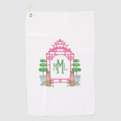 Personalized Pagoda Monogram iPhone 16 tough case Golfhandtuch (Vorderseite)