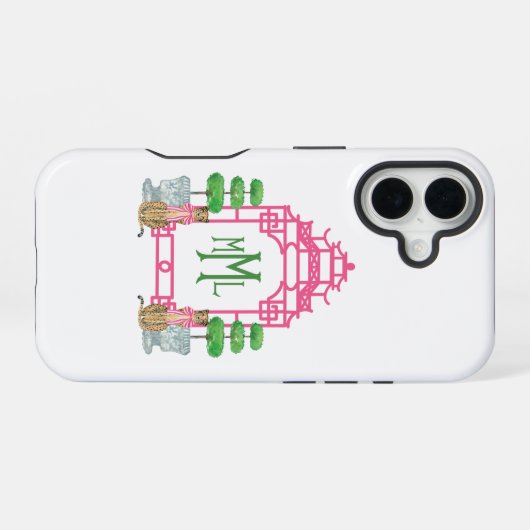 Personalized Pagoda Monogram iPhone 16 tough case iPhone 16 Hülle (Rückseite (Horizontal))