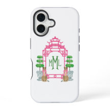 Personalized Pagoda Monogram iPhone 16 tough case