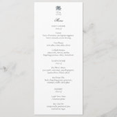 Personalized Palm Tree Beach Elegant Wedding Menu Menükarte (Vorderseite)