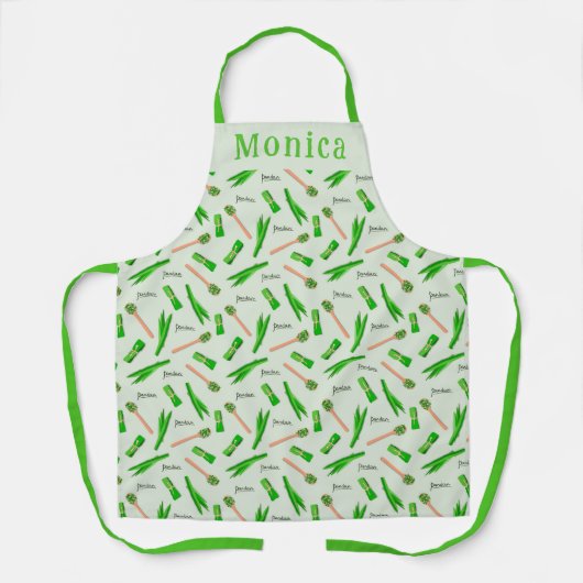 Personalized Pandan Leaf Apron Schürze (Vorderseite)