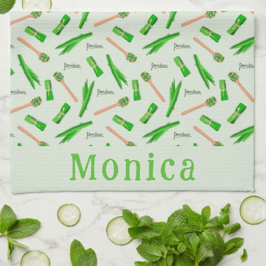 Personalized Pandan Leaf Geschirrtuch (Gefaltet)