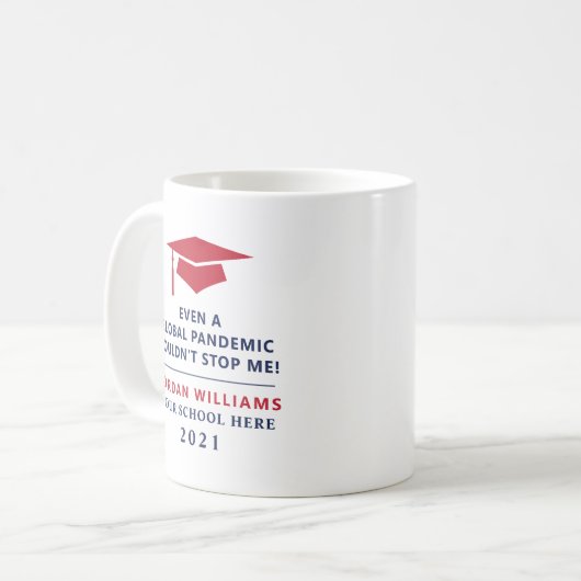 Personalized Pandemic - Graduate Class of 2021 Mug Kaffeetasse (Vorderseite Links)