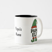 Personalized Papa Elf Mug – Custom Christmas Gift  Zweifarbige Tasse (VorderseiteRechts)