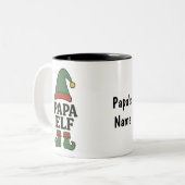 Personalized Papa Elf Mug – Custom Christmas Gift  Zweifarbige Tasse (Vorderseite Links)