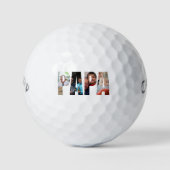 Personalized papa photo collage for father golfball (Vorderseite)