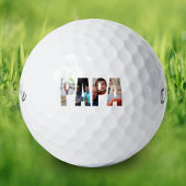 Personalized papa photo collage for father golfball