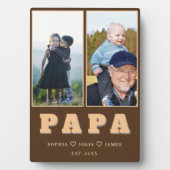 Personalized Papa Plaque – Grandkids Names & Photo Fotoplatte (Vorderseite)