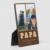 Personalized Papa Plaque – Grandkids Names & Photo Fotoplatte (Seite)