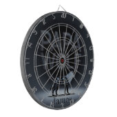 Personalized Papa Wolf Nature Silhouette Dartscheibe (Vorderseite Links)