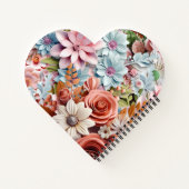 Personalized Paper Flowers spiral bound heart Notizblock (Rückseite)