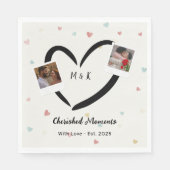 Personalized Paper Napkins with Two Photos, Name Serviette (Vorderseite)