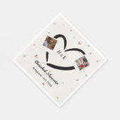 Personalized Paper Napkins with Two Photos, Name Serviette (Ecke)