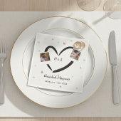 Personalized Paper Napkins with Two Photos, Name Serviette