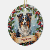 Personalized Papillon Christmas Keramik Ornament (Links)