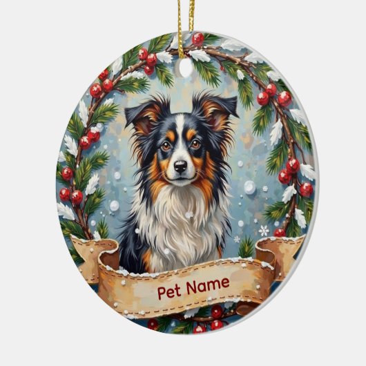 Personalized Papillon Christmas Keramik Ornament (Links)