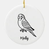 Personalized Parakeet Christmas Keramik Ornament (Hinten)