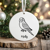 Personalized Parakeet Christmas Keramik Ornament