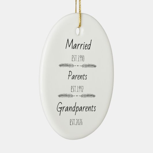 Personalized Parents Grandparents Est Custom Year Keramik Ornament (Rechts)