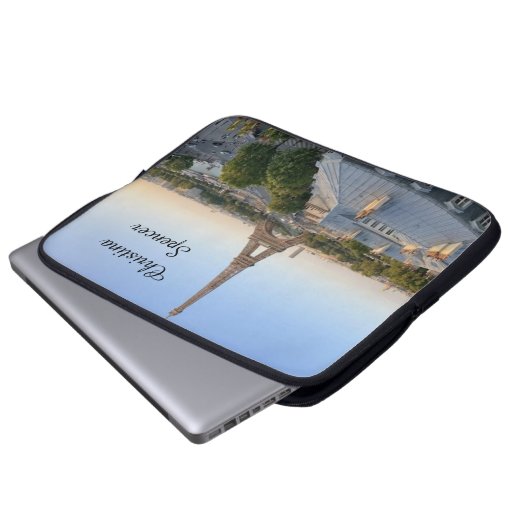 Personalized Paris City Skyline Laptopschutzhülle (Vorne Knopf)