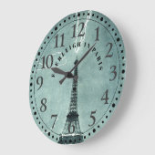 Personalized Paris Eiffel Tower Large Clock Große Wanduhr (Winkel)