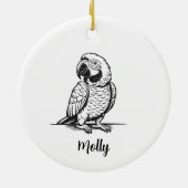 Personalized Parrot Christmas Keramik Ornament (Hinten)