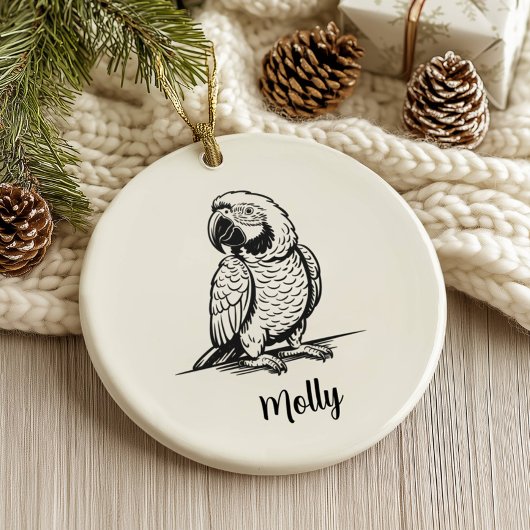 Personalized Parrot Christmas Keramik Ornament