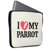 Personalized Parrot Love Minimal Typography White Laptopschutzhülle (Vorne Rechts)