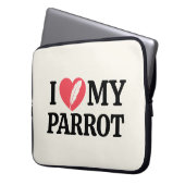 Personalized Parrot Love Minimal Typography White Laptopschutzhülle (Vorderseite Links)