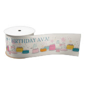 Personalized Party Tissue – Doodle Cakes on Cream Satinband (Spule)