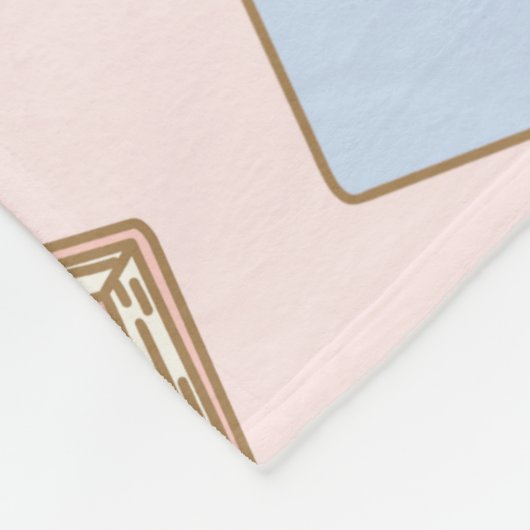 Personalized Pastel Bookish Aesthetic Pattern Pink Fleecedecke (Ecke)
