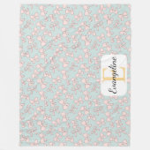Personalized Pastel Bow Aesthetic Pattern Pink Blu Fleecedecke (Vorderseite)