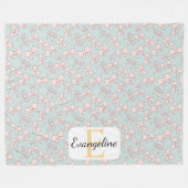 Personalized Pastel Bow Aesthetic Pattern Pink Blu Fleecedecke (Vorderseite (Horizontal))