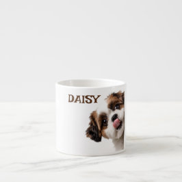 Personalized Pastel Brown Dog Photo Espresso Mug Espressotasse