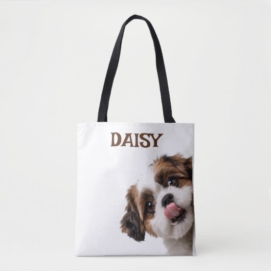 Personalized Pastel Brown Dog Photo Tote Bag Tasche (Vorderseite)