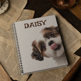 Personalized Pastel Brown Notebook Dog Photo Notizblock