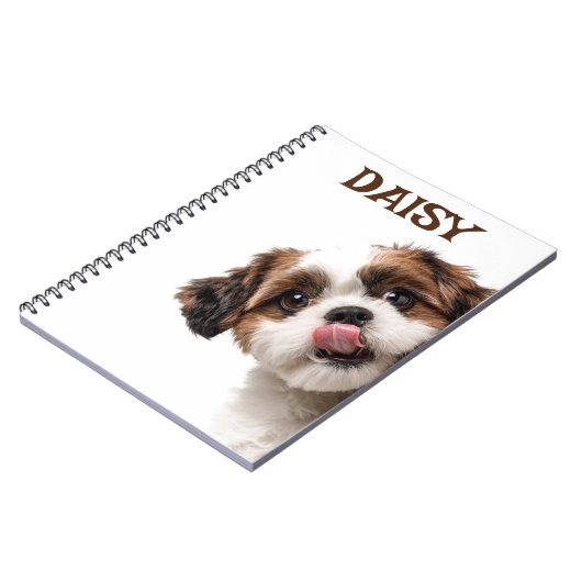 Personalized Pastel Brown Notebook Dog Photo Notizblock (Linke Seite)