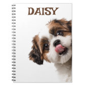 Personalized Pastel Brown Notebook Dog Photo Notizblock (Vorderseite)