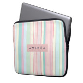 Personalized Pastel Candy Stripe Design Laptopschutzhülle (Vorderseite Links)
