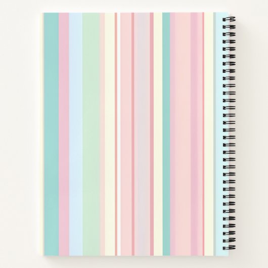 Personalized Pastel Candy Stripe Design Notizblock (Rückseite)