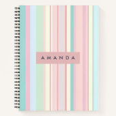 Personalized Pastel Candy Stripe Design Notizblock (Vorderseite)