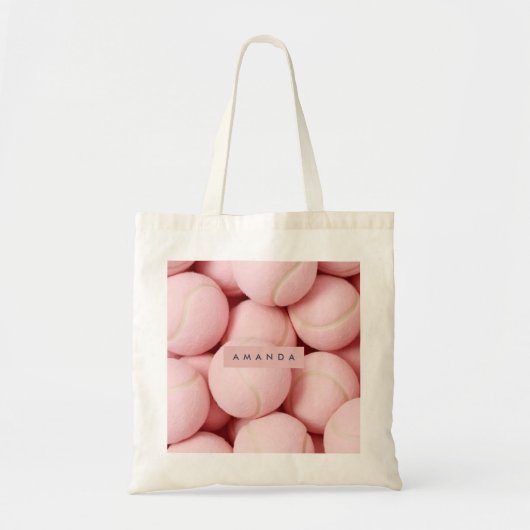 Personalized Pastel Chic Pink Tennis Ball Tragetasche (Vorne)