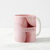 Personalized Pastel Chic Pink Tennis Ball  Zweifarbige Tasse (VorderseiteRechts)