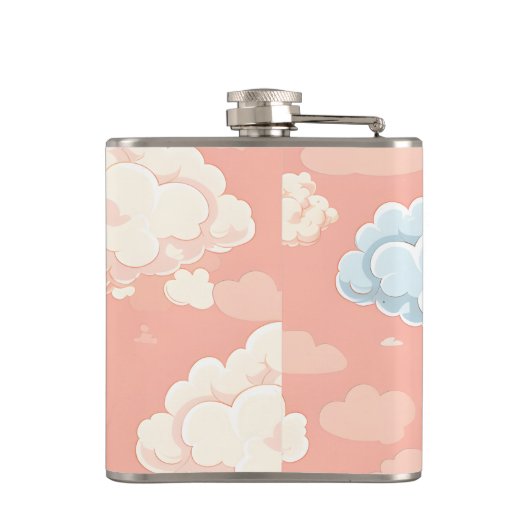 Personalized Pastel Cloud Dreamscape Flachmann (Rückseite)
