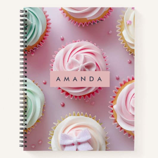 Personalized Pastel Cupcake Swirl Notizblock (Vorderseite)